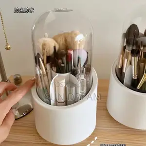 360 Rotating Makeup Brush Storage Box Lipstick Organizer