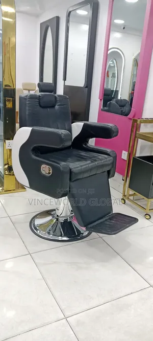 White and Black Barber Chair