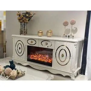 Center Table and TV Stand With Electric Fireplace