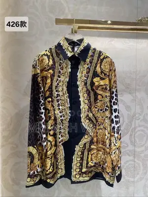 Luxury Versace Shirts for Men Animal Skin Design