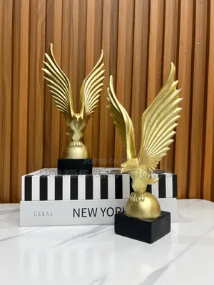 Figurine Ornament Eagle Gold Decor