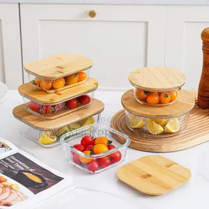 4in1 Lock Fresh Glass Bowl Set With Bamboo Lid