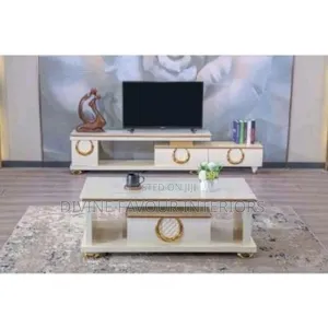Royal Design Center Table and Television Shelve With Drawers