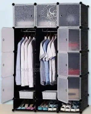 3-Partitioned Quality Tall Plastic Wardrobe With Shoes Rack