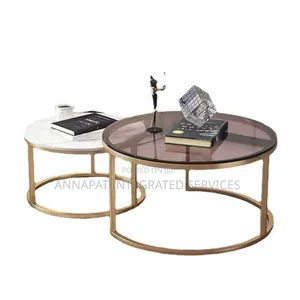 Nordic Wooden/Glass Top Twin Table