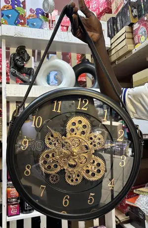 Luxury Belt Rotor Gear Clock With Side Buckles .