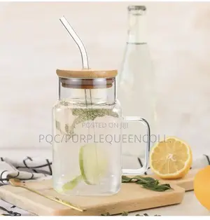 Mason Cocktail Glass Bottle Jar With Wooden Cover