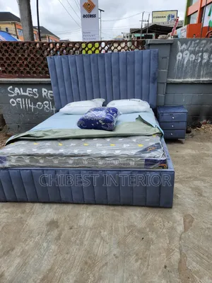 Grey Six by Six Standard Bed With a Side Drawer