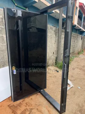 Security Black Pivot Door 4 by 7ft