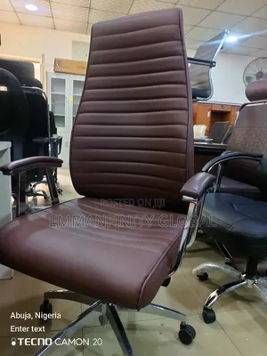 Brown Leather Office Swivel Chair