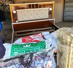 4 and Half by 6 Wooden Light Bedframe and 1 Bedside