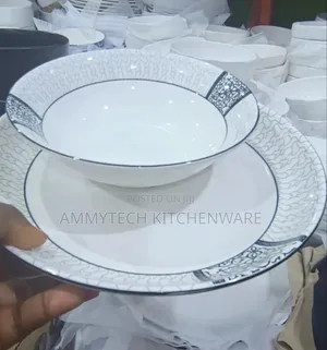 Quality and Beautiful Serving Flat Plate and Soup Bowl