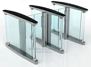 Glass Wing Barrier Automatic Turnstiles Controlled Access Servo Driver