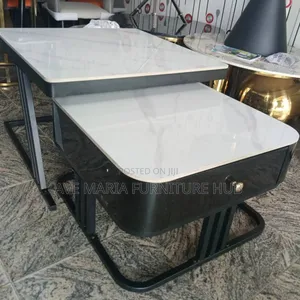 Marble Center Table and Side Stool.