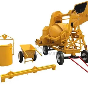Concrete Mixer With Hoist, Wheel Barrow And Concrete Bucket