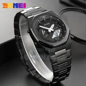 Dual-Display Digital Analog Men's Wrist Watch Black