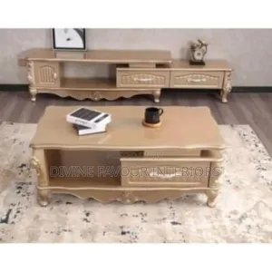 Set of Television Shelve and Center Table With Drawers