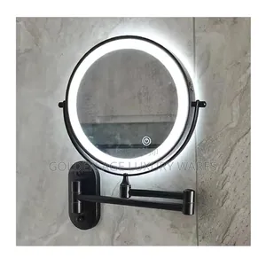 Black Magnifying Mirror With Light