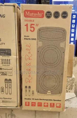 Matushi Double 15” Speaker Public Address Pa System With Microphones