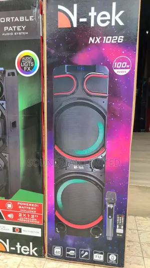 N-Tek 15” Double Public Address System Loud Party Speaker