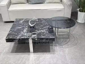 Qquality Marble Table With Glass Stool