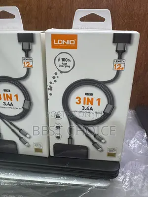 Usb to (Type-C + Micro + Lightning) 3in1 Cable Fast Charging