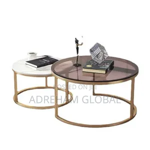 Nordic Wooden/Glass Top Twin Table