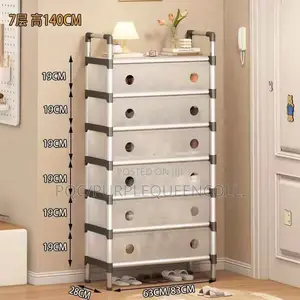 Six Layer Solid Shoe Rack With Cover