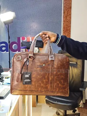 Top Men's Mont Blanc Brown Hand Bag/Laptop Bag