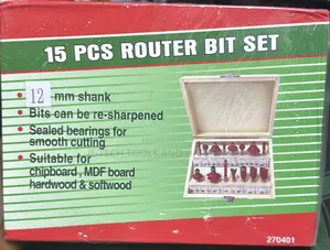 15-piece Milling Cutter Router Bit Set