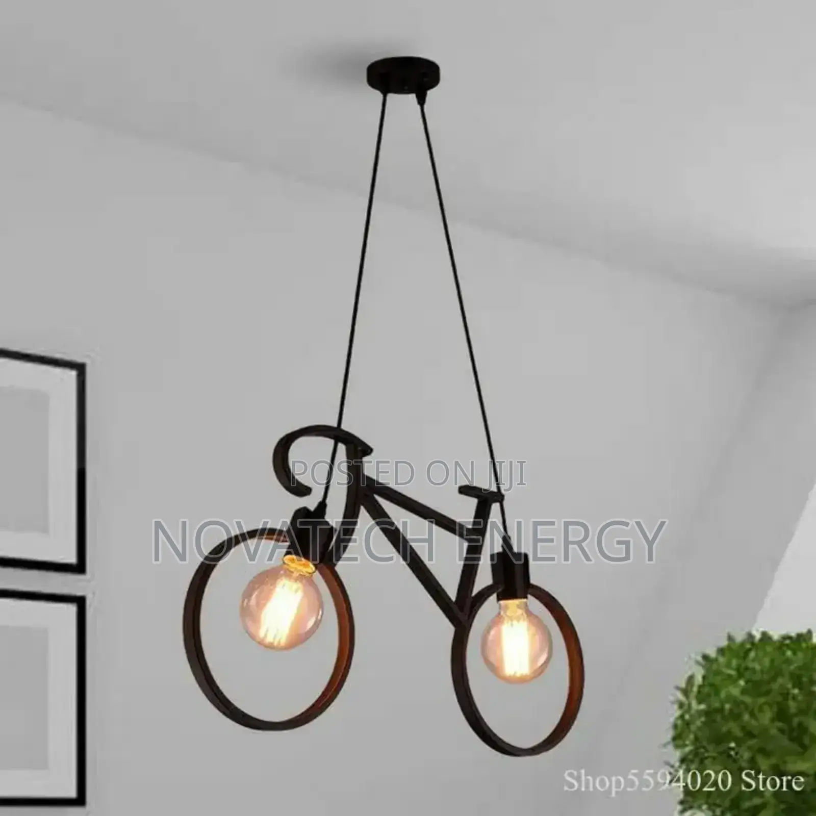 Bicycle Design Nordic Chandelier Light, Bulb