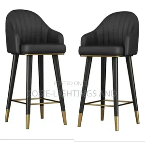 4leg 360 Degree Rotating Bar Stool- Black(Set of 2)