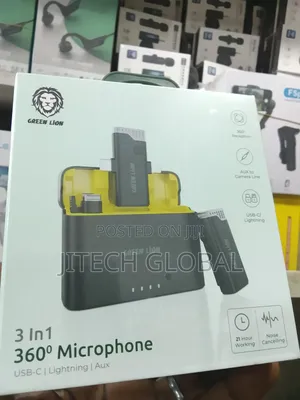 Green Lion 3 in 1 360° Wireless Noise Cancelling Microphone