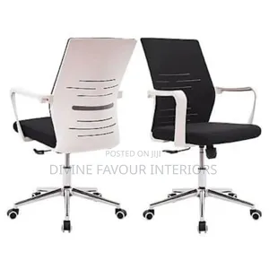 Low Back Swivel Mesh Office Chair -White Back