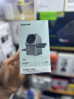 Green Lion 3 in 1 Magnetic Wireless Charger - Gray