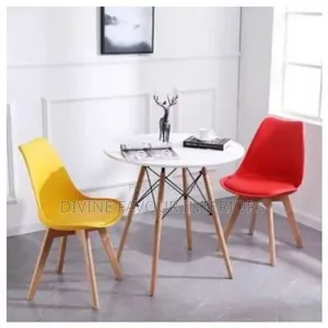 Restaurant Dinning Table + 2 Sitting Chairs - Yellow Red
