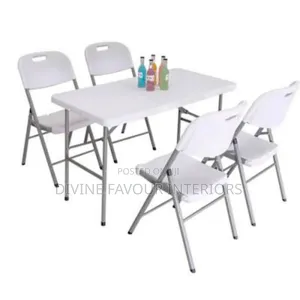 Outdoor Folding Table 4 Chairs - 6ft