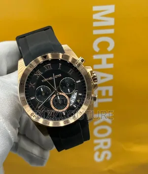 Original Michael Kors Black Genuine Leather Strap Watch