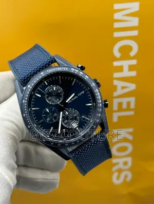 Original Man's Michael Kors Analog Blue Faux Leather