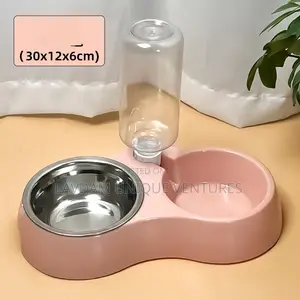 Non-Spill Dog Cat Feeding Bowl Water Dispenser 2-in-1