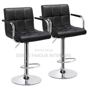 Set of 2 Chrome Bar Stool With Backrest