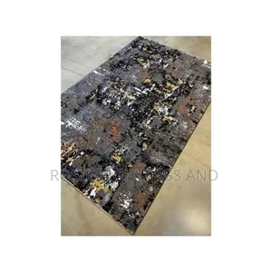 High Quality Turkish Silk Center Rug Black- 4by6ft, 5by7ft