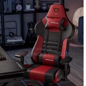 Furgle Computer Racing Gaming Chair + Footrest - Red Black