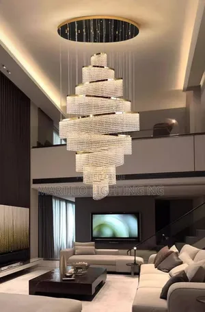 Crystal Chandelier Light for Void Parlor, Staircase Big Size