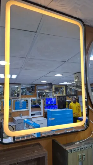 80x60cm Black Frame Bluetooth Mirror With 3 Colours