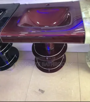 Wine Colour Glass Washing Hand Basin