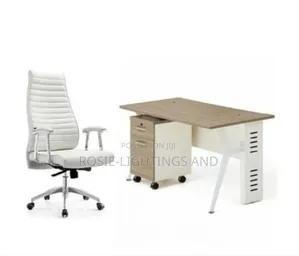 A Set of Office Table Executive High-Back Office Chair