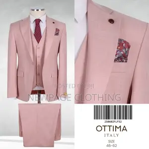 Men’S 3-Piece Peach Slim Fit Suit – Ottima Italy