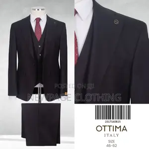 Men’S 3-Piece Black Slim Fit Suit – Ottima Italy