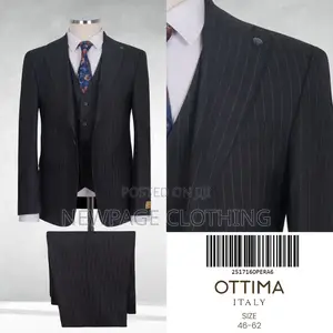 Men’S 3-Piece Black Slim Fit Suit – Ottima Italy